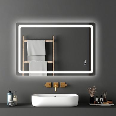 VEVOR LED Bathroom Mirror, 32" x 48" LED Bathroom Vanity Mirror with Frontlit and Backlit