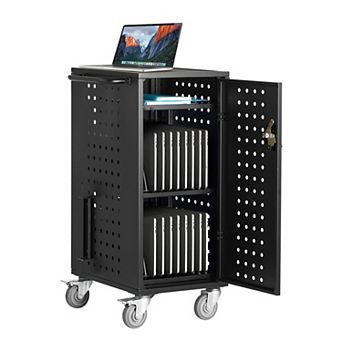 VEVOR Laptop Cart, 20 Device Mobile Charging Cart, Up to 15.6 in Screen Size, Office