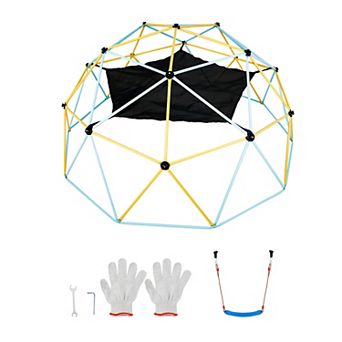 VEVOR Climbing Dome, for Kids 3 to 10 Years Old,10FT Geometric Dome Climber with Hammock and Swing