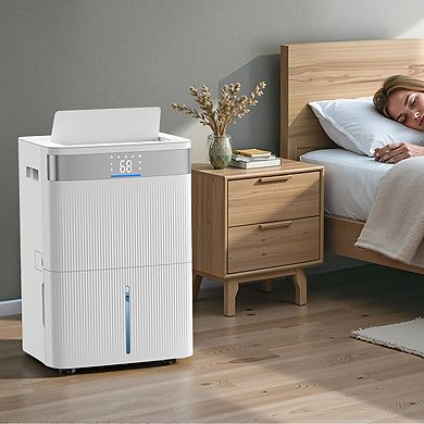 VEVOR 80 Pints Dehumidifier for Home & Basement, Drain Hose for Commercial & Industrial Use