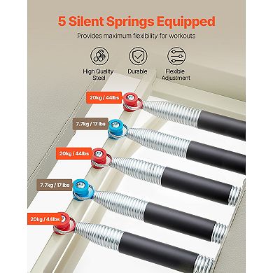 VEVOR Foldable Pilates Reformer,Pilates Workout Machine for Home Gym Studio Use,with Dual Resistance