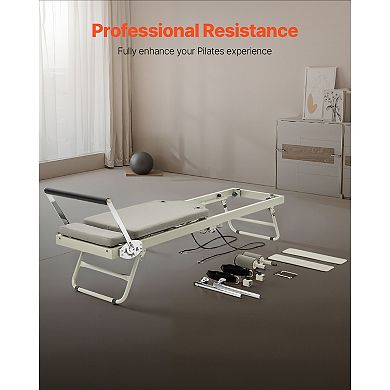 VEVOR Foldable Pilates Reformer,Pilates Workout Machine for Home Gym Studio Use,with Dual Resistance