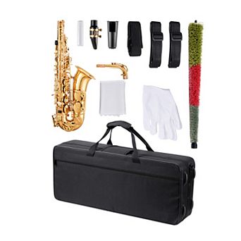 VEVOR Alto Saxophone, E Flat, Brass Saxophone Beginner Kit with Carrying Case, Mouthpiece, Straps