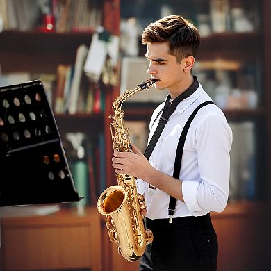 VEVOR Alto Saxophone, E Flat, Brass Saxophone Beginner Kit with Carrying Case, Mouthpiece, Straps