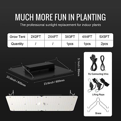 VEVOR LED Grow Light, 400W Full Spectrum Dimmable, High Yield Samsung 2B1B Diodes Growing Lamp