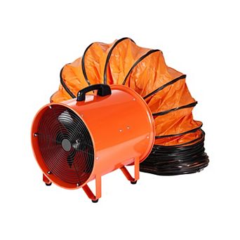 VEVOR 16 inch Portable Ventilator, 2 Speed 5175CFM with 16.4ft Flexible Duct Hose, Orange