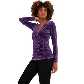 Joe Browns Women's Plus Size V-Neck Velvet Wrap Top