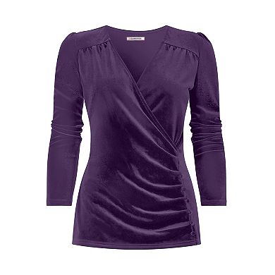 Joe Browns Women's Plus Size V-Neck Velvet Wrap Top