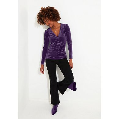 Joe Browns Women's Plus Size V-Neck Velvet Wrap Top