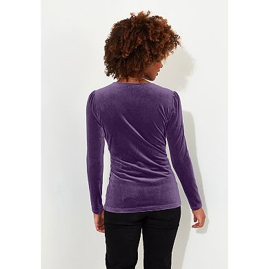 Joe Browns Women's Plus Size V-Neck Velvet Wrap Top