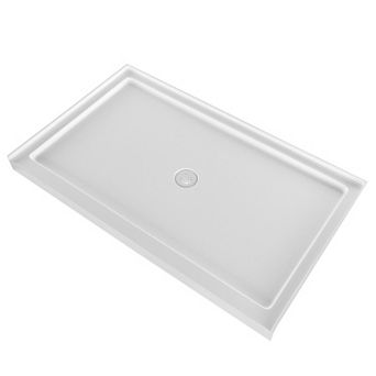 VEVOR Shower Pan, 60″ L x 36″ W Single Threshold Shower Base, Rectangle Acrylic & PVC Base in White