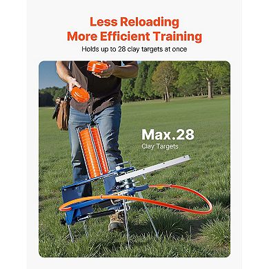 VEVOR Clay Target Thrower, Max 28 Clays Pigeon Thrower, 45+ Yards Automatic Skeet and Trap Launcher