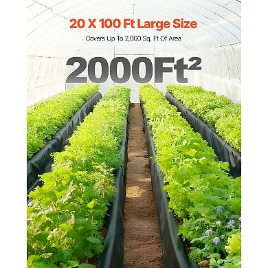 VEVOR 10 Mil Plastic Sheeting Heavy Duty 20' x 100', Thick Plastic Sheeting Roll, Black