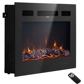 VEVOR 42 inch Electric Fireplace, Wall Mounted Recessed Fire Place with Remote Control, Timer,1500W
