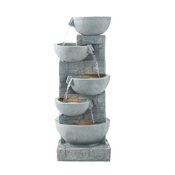 VEVOR Outdoor Water Fountain, 31.5 in Height Fountain and Waterfall, 5 tier Floor Standing