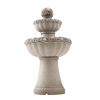 VEVOR Outdoor Water Fountain, 36.5 in Height Fountain and Waterfall, 2 tier Floor Standing