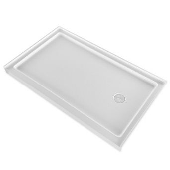 VEVOR Shower Pan, 60″ L x 36″ W Single Threshold Shower Base, Rectangle Acrylic & PVC Base in White