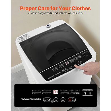 VEVOR Portable Washing Machine, 1.3 cu.ft with LED Display, Stainless Steel, 8 Wash Programs