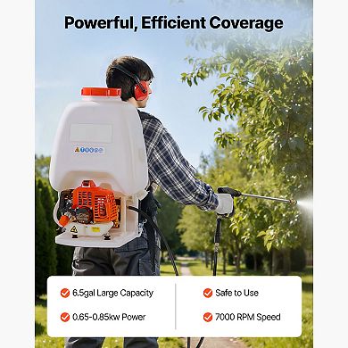 VEVOR Gas Powered Backpack Sprayer, 26.5CC 0.9HP Engine, Garden Sprayer with 6.5 Gallon Tank