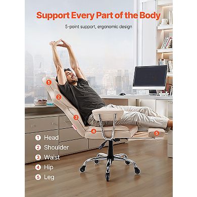 VEVOR Executive Office Chair with Footrest, 400lb Capacity Office Chair with Lumbar Pillow