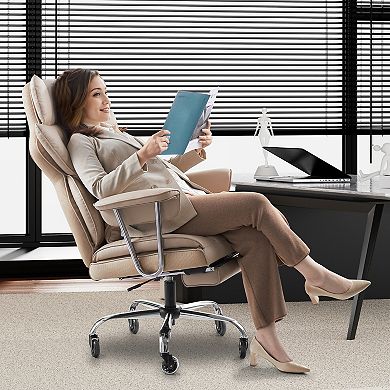 VEVOR Executive Office Chair with Footrest, 400lb Capacity Office Chair with Lumbar Pillow