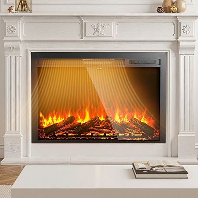 VEVOR Electric Fireplace Insert, 40 in Recessed and Wall Mounted with Adjustable Flame Color