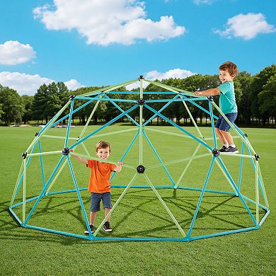 VEVOR Climbing Dome, 10FT Geometric Dome Climber for Kids, 1000LBS with Octopus Net & 2 Basketballs