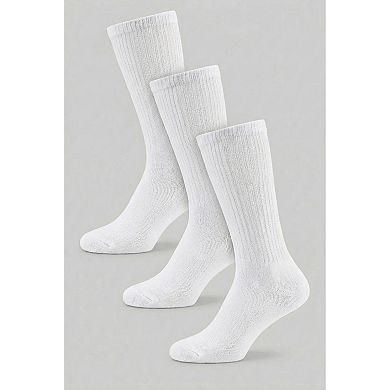 KingSize Men's Big + Tall Ultra Plush 3-Pack Diabetic Crew