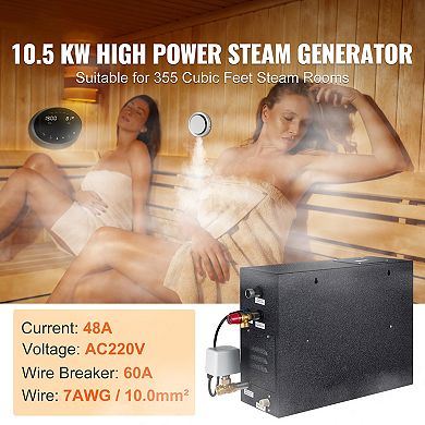 VEVOR Steam Shower Generator, 10.5 kW, Segmented Heating & Temperature Customization