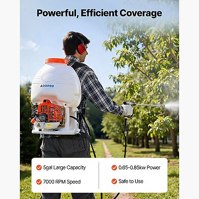VEVOR Gas Powered Backpack Sprayer, 26.5CC 0.9HP Engine, Garden Sprayer with 5 Gallon Tank