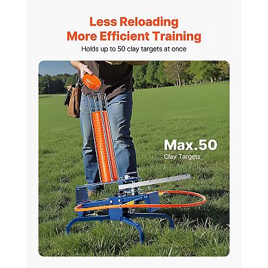 VEVOR Clay Target Thrower, Max 50 Clays Pigeon Thrower, 55+ Yards Automatic Skeet and Trap Launcher