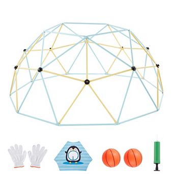 VEVOR Climbing Dome, 10FT Geometric Dome Climber, 1000LBS with 2 Basketballs, for 3 to 10 Years Old