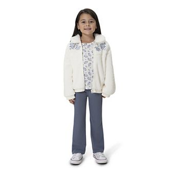 Girls 4-6x Little Lass 3 pc Fur Jacket, Top & Pants Set