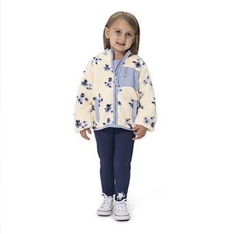 Baby & Toddler Girl Little Lass 3 pc Floral Sherpa Jacket, Top & Pants Set