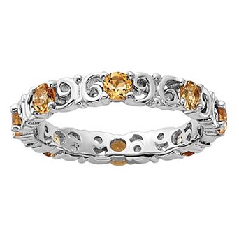 Stacks & Stones Sterling Silver Stackable Round Gemstone Ring