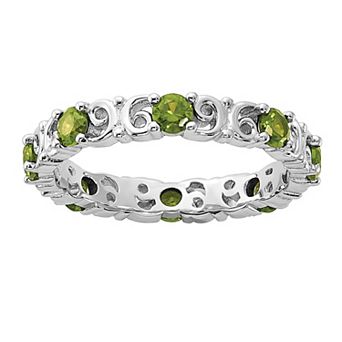Stacks & Stones Sterling Silver Stackable Round Gemstone Ring