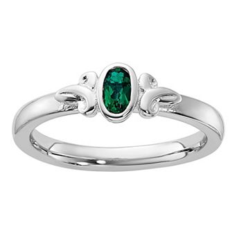 Stacks & Stones Sterling Silver Stackable Oval Gemstone Ring