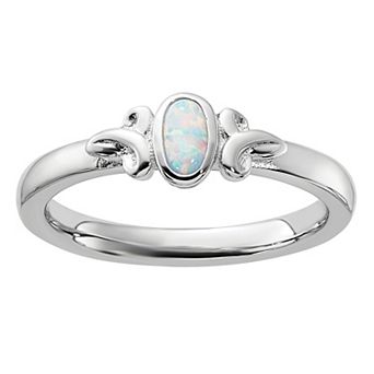 Stacks & Stones Sterling Silver Stackable Oval Gemstone Ring