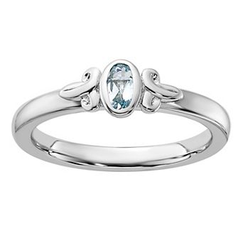 Stacks & Stones Sterling Silver Stackable Oval Gemstone Ring