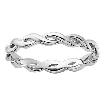 Stacks & Stones Sterling Silver Stackable Expressions Carved Intertwined Band Ring