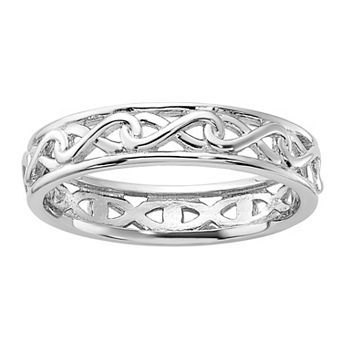 Stacks & Stones Sterling Silver Stackable Expressions Carved Band Ring