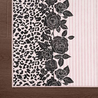 Juicy Couture Finley Lacey Leopard Print Area or Throw Rug