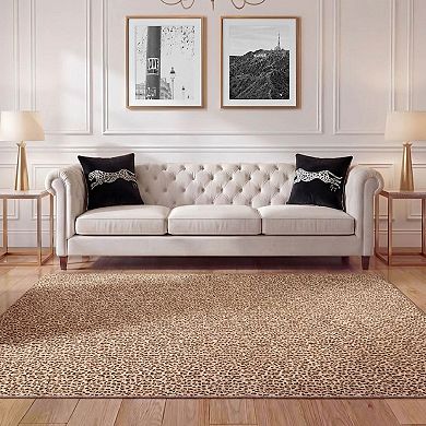 Juicy Couture Finley Timeless Leopard Print Throw or Area Rug