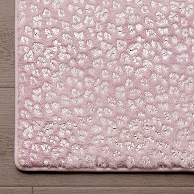 Juicy Couture Metallic Leopard Print Plush Area Rug