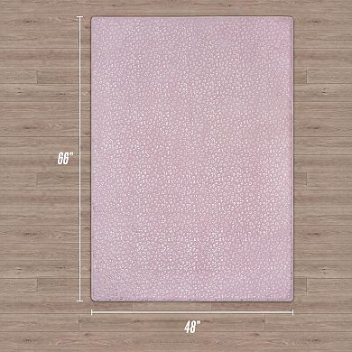 Juicy Couture Metallic Leopard Print Plush Area Rug