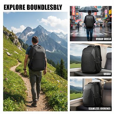 Travel Laptop Backpack with USB Port for 16" Laptop, Black