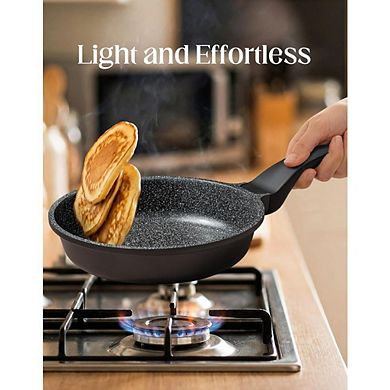 JUANWANG 12" Nonstick Frying Pan, Dishwasher Safe, Cool-Grip Handle, All Stovetop Use