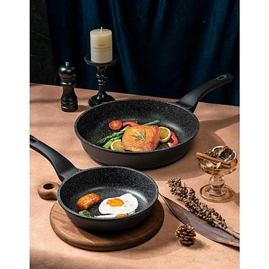 JUANWANG 12" Nonstick Frying Pan, Dishwasher Safe, Cool-Grip Handle, All Stovetop Use