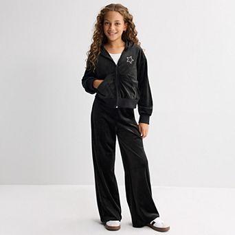 Girls 7-16 IZ Byer 2 pc Zip Up Hoodie & Wide Leg Pant Set