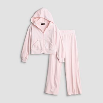 Girls 7-16 IZ Byer 2 pc Zip Up Hoodie & Wide Leg Pant Set